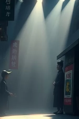 星尘渡口电影竖版海报，黄昏站台与远去的列车