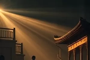 铁轨上的城市纪录片封面，高架轨道与傍晚楼群